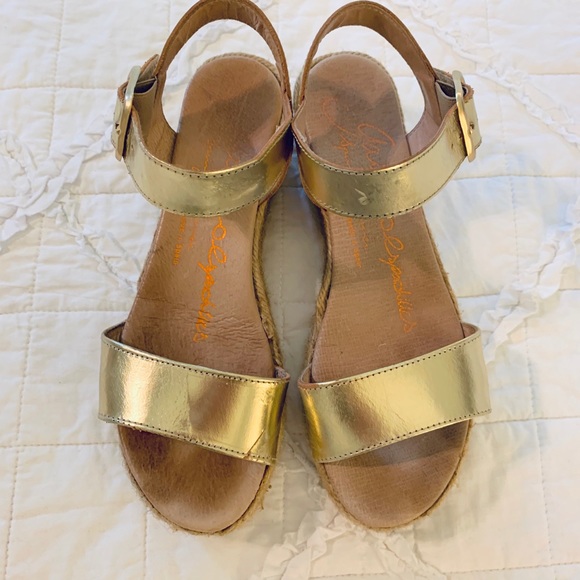 gold chunky sandals